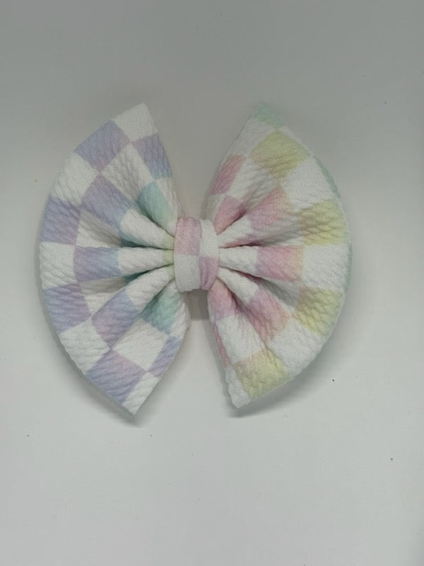 Pastel Checkered Bow