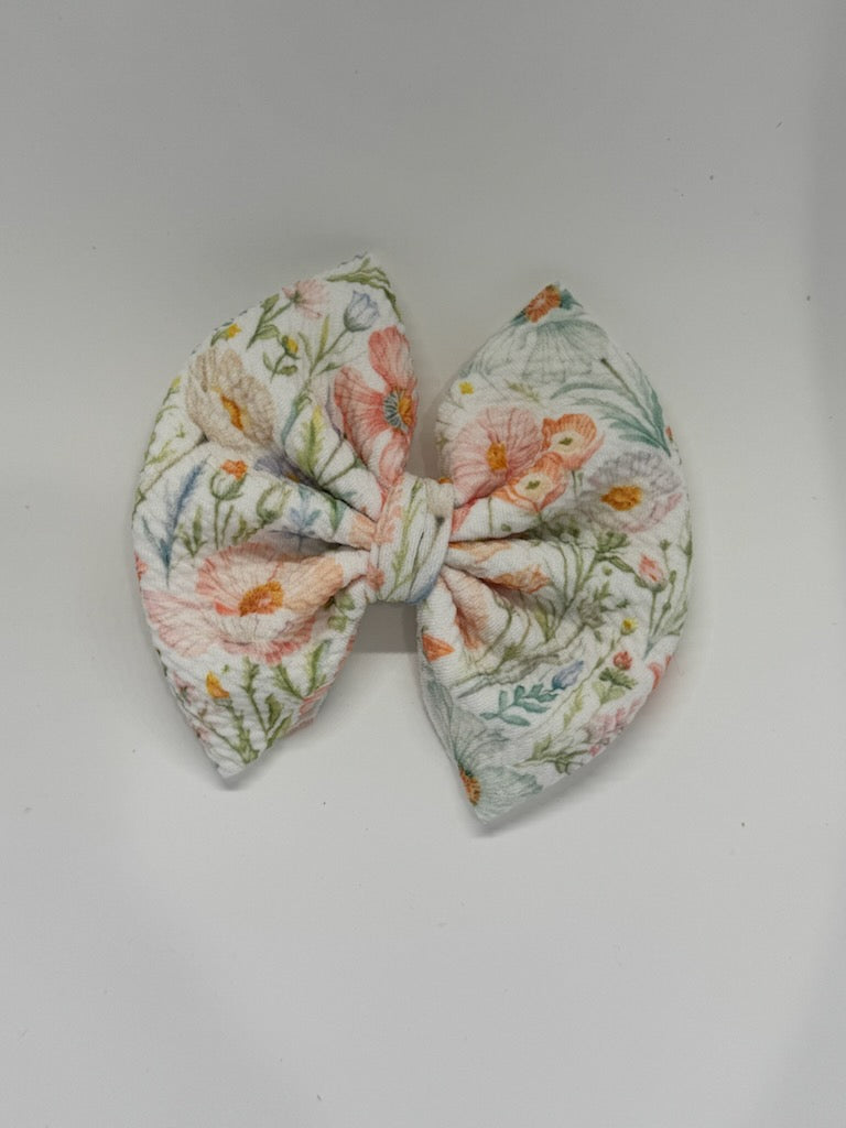 Peach Wildflowers Bow
